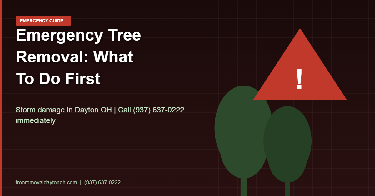 Emergency tree removal guide for Dayton Ohio showing what to do after storm damage