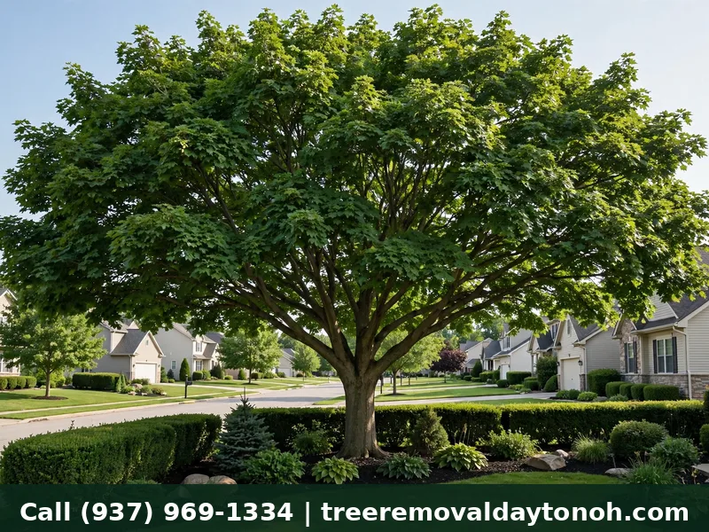 Neatly maintained tree in an HOA-compliant Centerville Ohio yard