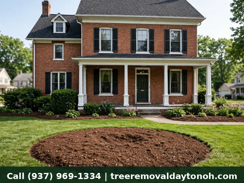 Tidy Oakwood Ohio yard with historic home after professional tree removal cleanup